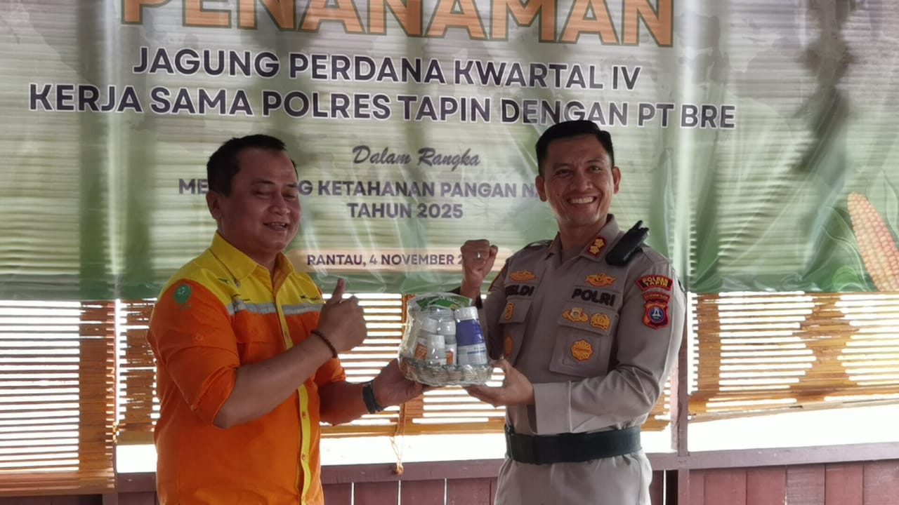 Dukung Ketahanan Pangan, Polres Tapin dan PT BRE Tanam Jagung Hibrida 1 IMG 20251104 WA0055